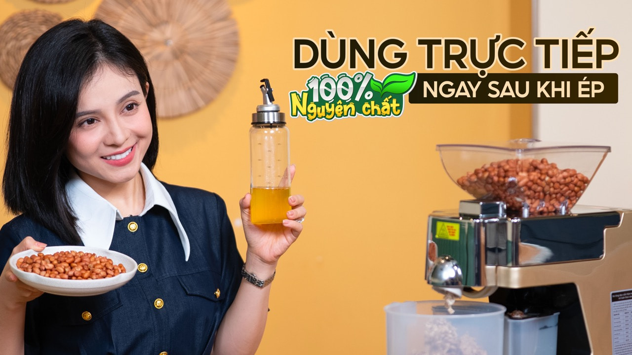 Máy ép dầu lạc HAKAWA HK-ED43 21 Dầu ép từ máy ép dầu hakawa ed 43 có thể trực tiếp sử dụng