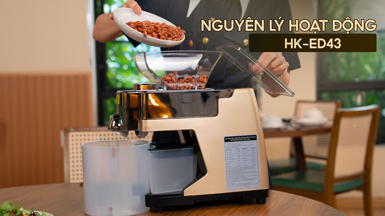 Máy ép dầu lạc HAKAWA HK-ED43 25 Nguyên lý hoạt động máy ép dầu hakawa ed43