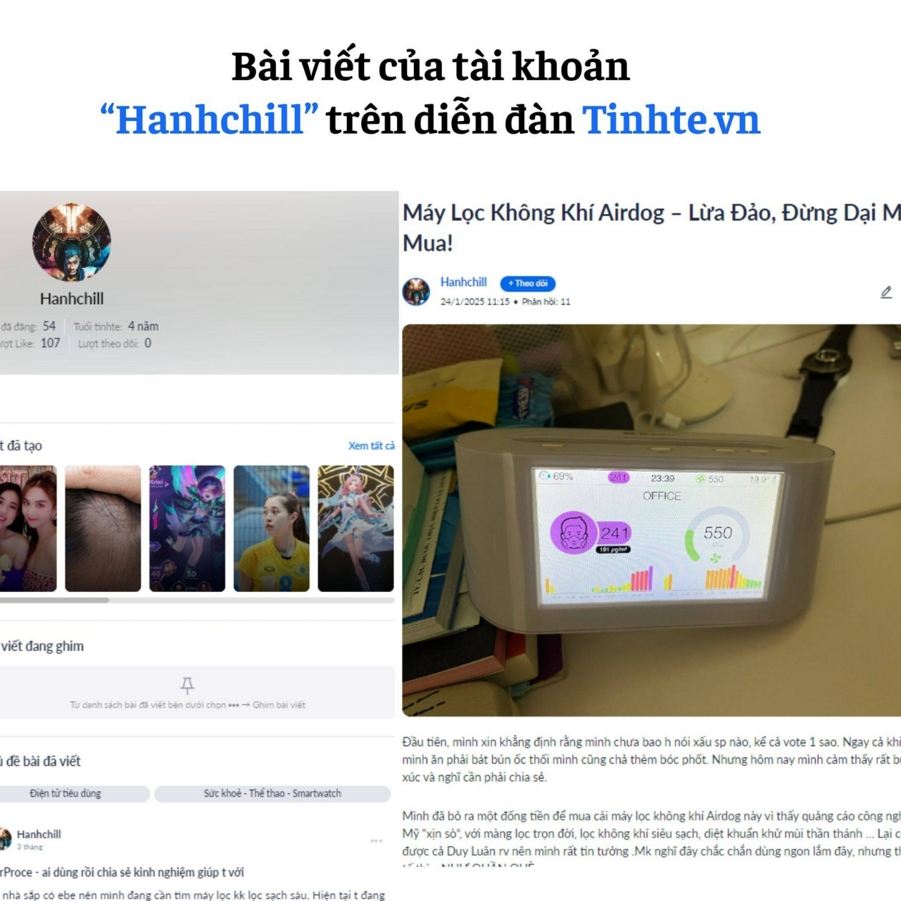 Cảnh báo giả mạo khách hàng Airdog lừa đảo người tiêu dùng 14 Trên diễn đàn các bài viết không đúng sự thật về Airdog đang được làn truyền khiến nhiều khách hàng hoang mang