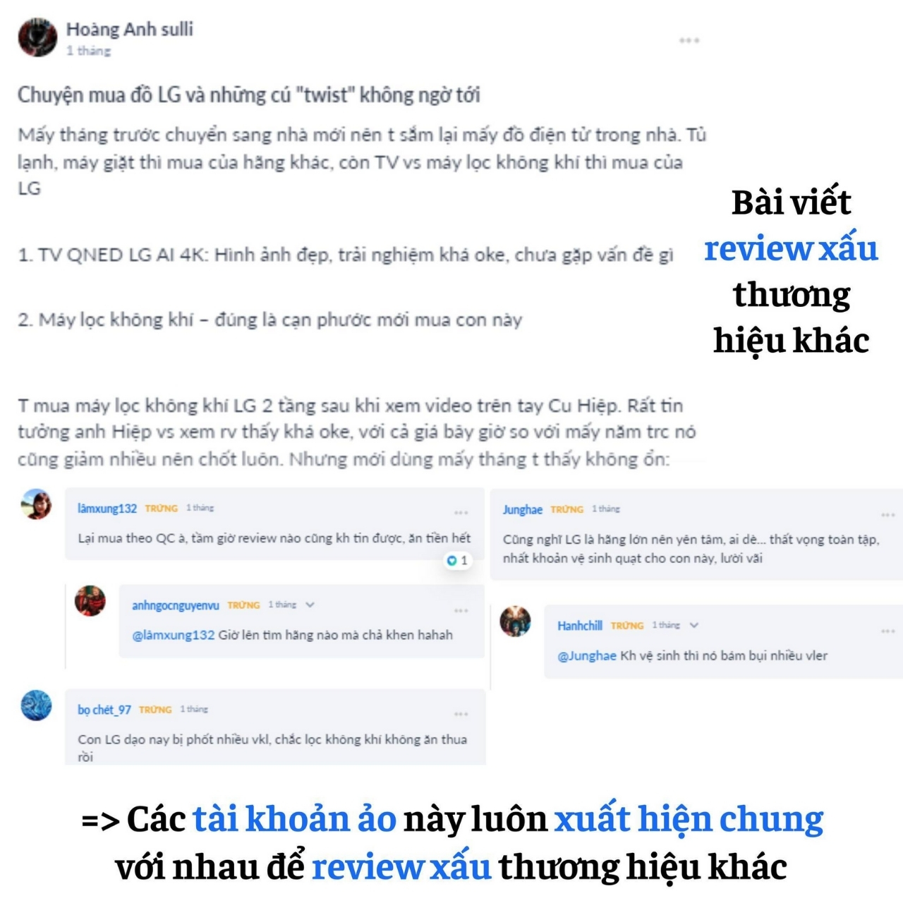 Cảnh báo giả mạo khách hàng Airdog lừa đảo người tiêu dùng 19 Sự phối hợp nhịp nhàng cùng những ngôn từ bóp méo sự thật về các thương hiệu lớn như LG, Dyson,...khiến nhiều khách hàng hoang mang