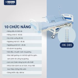 Giường y tế 10 chức năng HAKAWA HK-D85 7 Giường y tế 10 chức năng Hakawa HK-D85