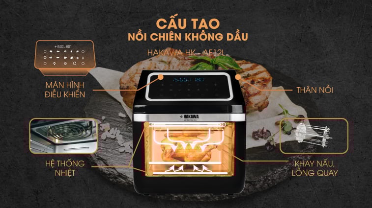 Cấu tạo nồi chiên không dầu