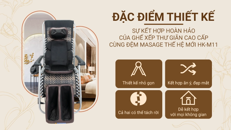 Combo massage toàn thân HAKAWA (HK-M11+G21PNEW) 4 Đặc điểm thiết kế