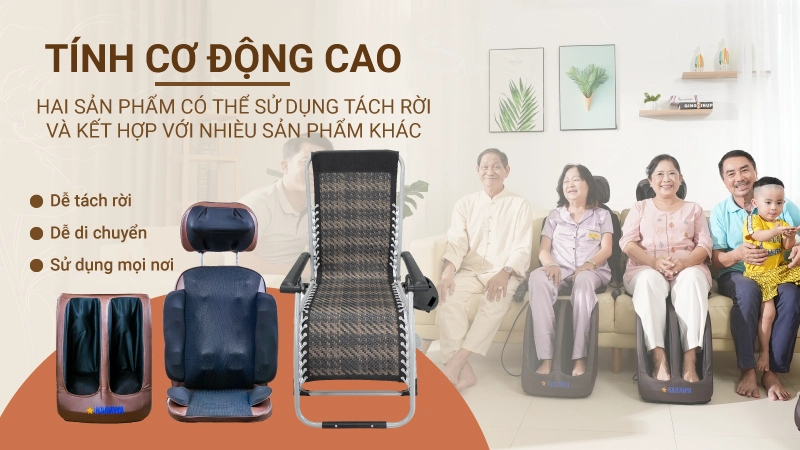 Combo massage toàn thân HAKAWA (HK-M11+G21PNEW) 7 Hai sản phẩm có thể cùng lúc sử dụng kết hợp hoặc tách rời nhau