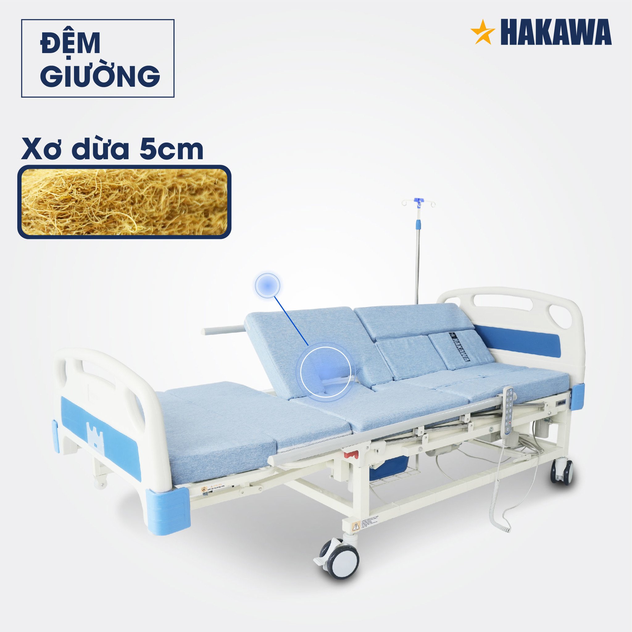 Đệm giường y tế đa năng Hakawa HK-D75 bằng xơ dừa dày 5cm