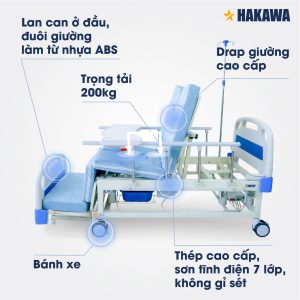 Giường y tế 10 chức năng HAKAWA HK-D85 6 Giương y tế D85 Hakawa thiết kế thông mính với nhiều tiện ích vượt trội