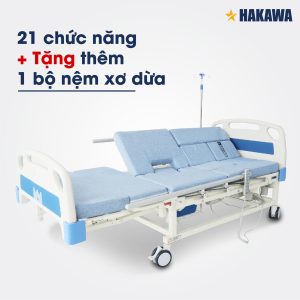 Giường y tế remote cao cấp HK-D99 với 21 chức năng tặng th&ecirc;m bộ nệm xơ dừa