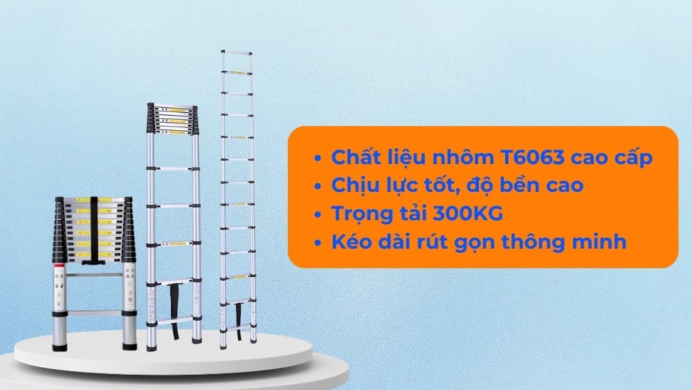 Thang nhôm rút đơn 6m HAKAWA HK-160 20 Đặc điểm của thang nhôm 6m Hakawa
