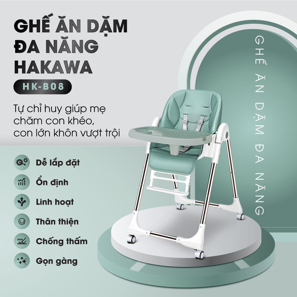 Ghế ăn dặm cho bé HAKAWA HK-B08 12 Ghế ăn dặm đa năng cho bé của HAKAWA HK-B08