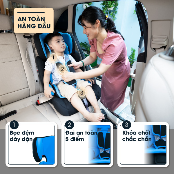 Ghế ngồi ô tô cho bé HAKAWA HK-B05 16 Ghế ngồi ô tô Hakawa đưa tiêu chủa an toàn lên hàng đầu với bọc đệm dày dặn, đai an toàn 5 điểm và khoá chốt vô cùng chắc chắn