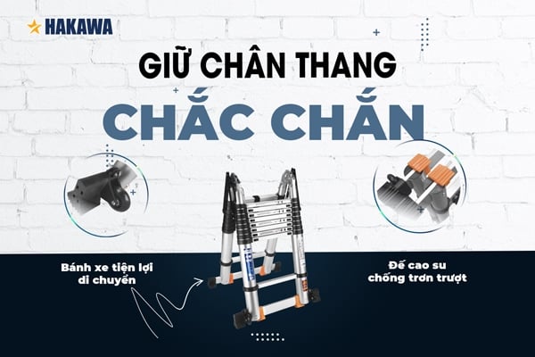 Giữ chân thang chắc chắn
