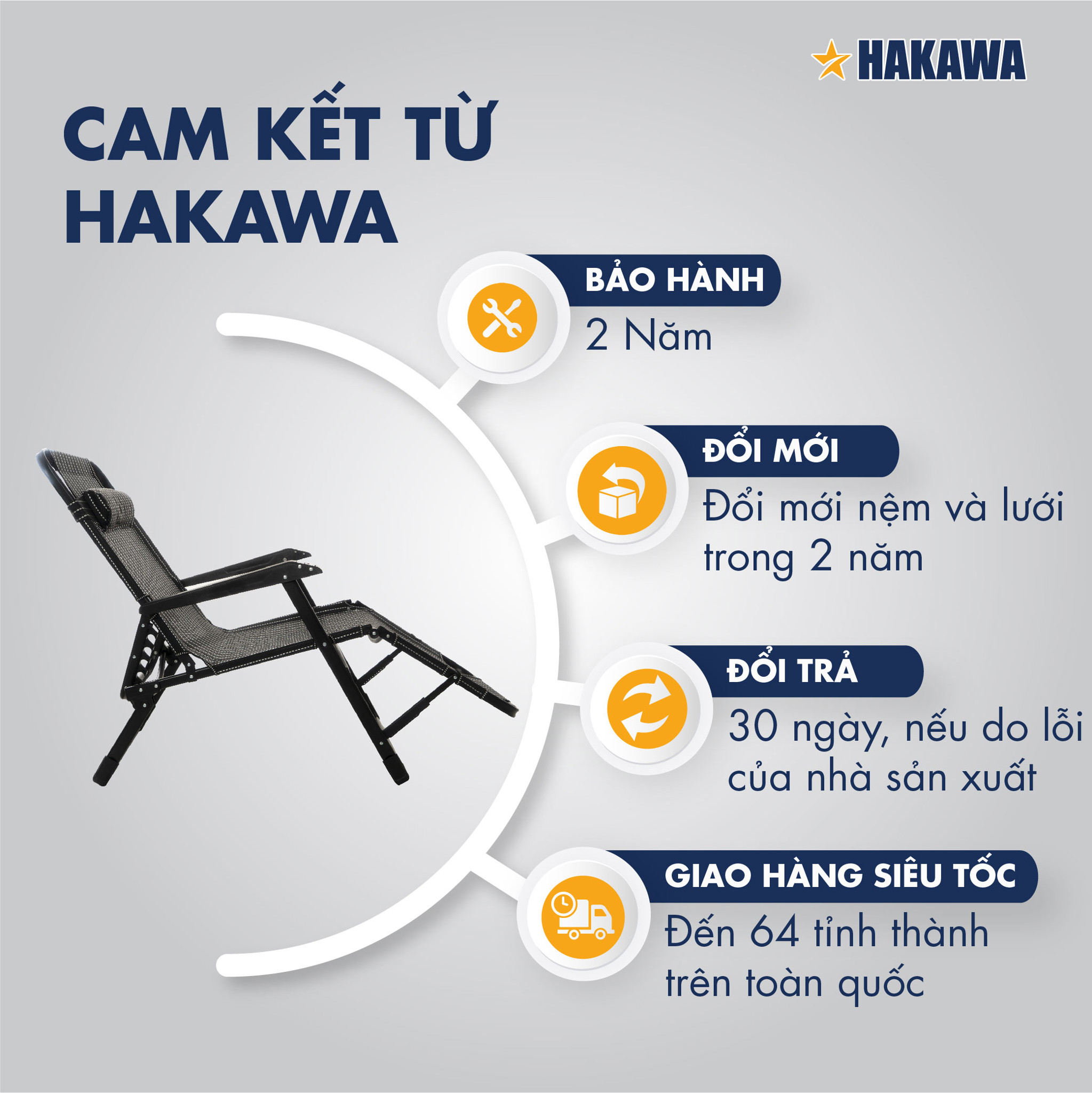 Giường xếp đa năng HAKAWA HK-X21 17 Cam kết từ Hakawa khi mua giường xếp đa năng thư giãn