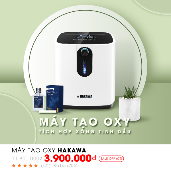 Máy xông khí dung kết hợp TINH DẦU TRÀM HAKAWA 8 Máy tạo oxy Hakawa tích hợp xông tinh dầu