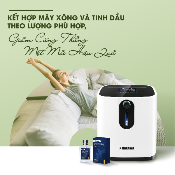 Máy xông khí dung kết hợp TINH DẦU TRÀM HAKAWA 13 Máy tạo oxy kết hợp xông một lượng tinh dầu phù hợp giúp giảm căng thẳng mệt mỏi hiệu quả