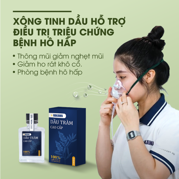 Máy xông khí dung kết hợp TINH DẦU TRÀM HAKAWA 16 Máy xông tinh dầu tạo oxy của Hakawa hỗ trợ điều trị các bệnh hô hấp