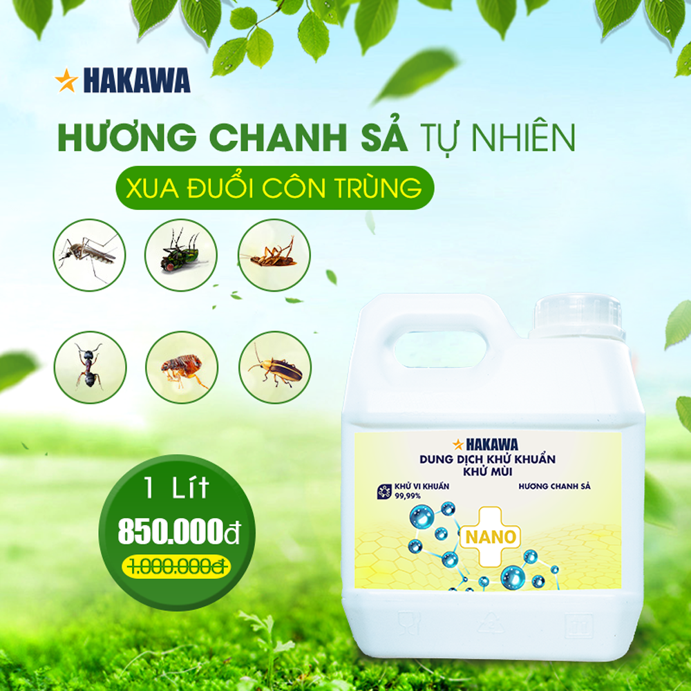 Dung dịch khử khuẩn – khử mùi nano chanh sả 1 lít 11 Khử sạch vi khuẩn và xua đuổi côn trùng trong không gian sống