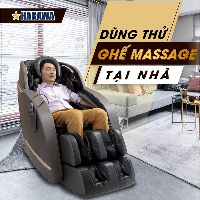 dùng thử ghế massage hakawa