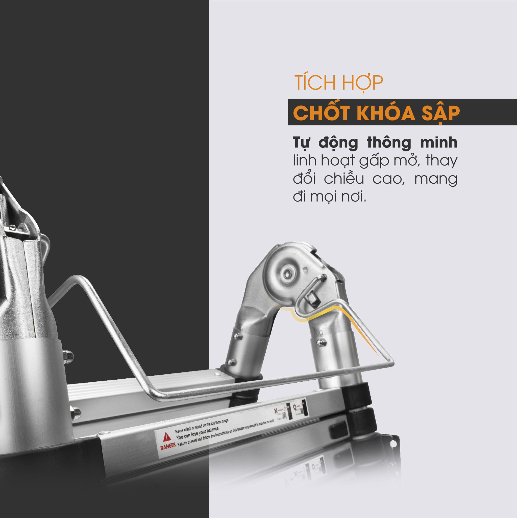Thang nhôm rút đôi chữ A HAKAWA HK-256 11 HK-256 thiết kế vô cùng thông minh và an toàn