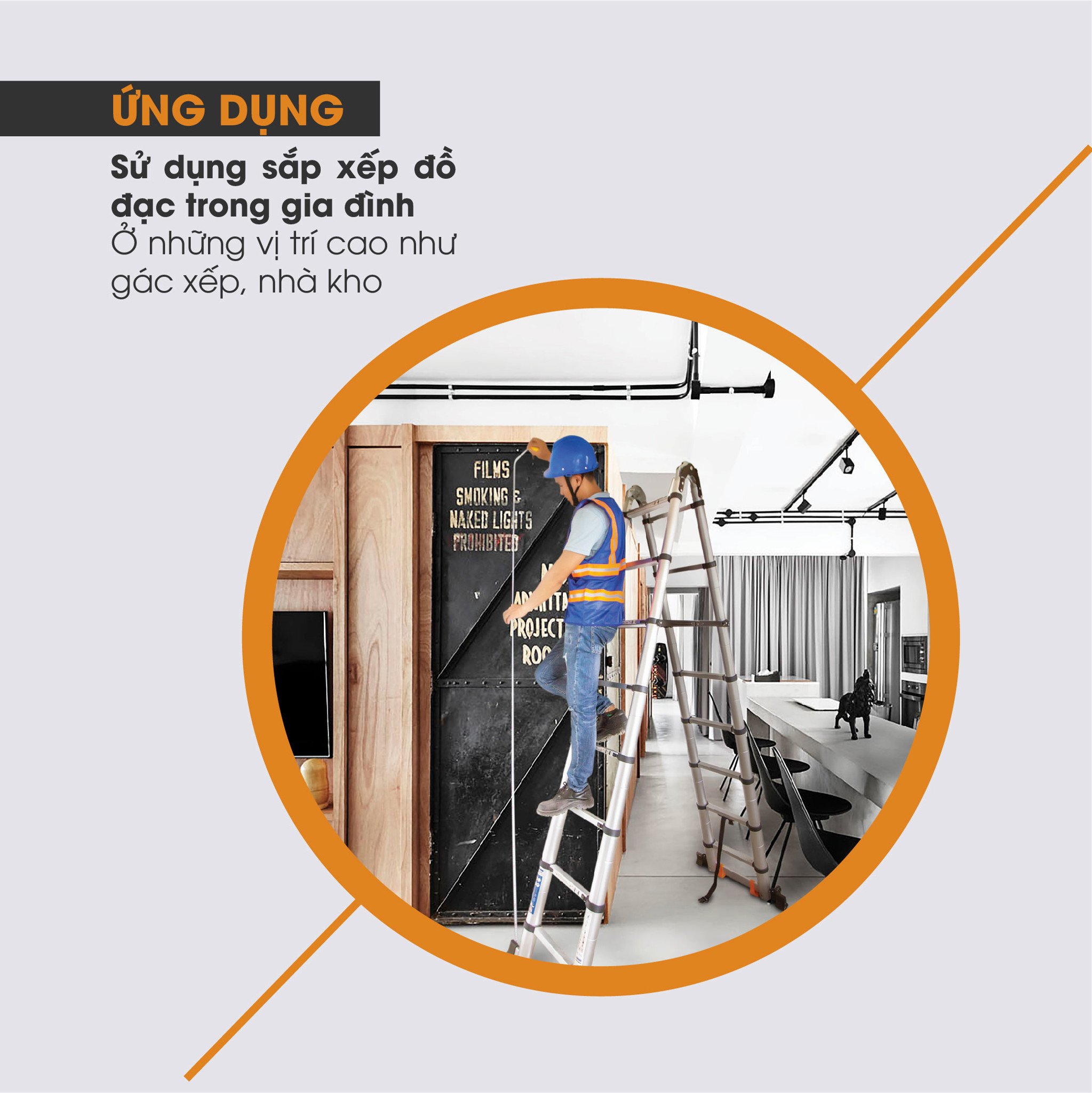Thang nhôm rút đôi chữ A HAKAWA HK-256 18 Thang nhôm chữ A HK-256 có thể ứng dụng trong nhiều mục đích sử dụng khác nhau