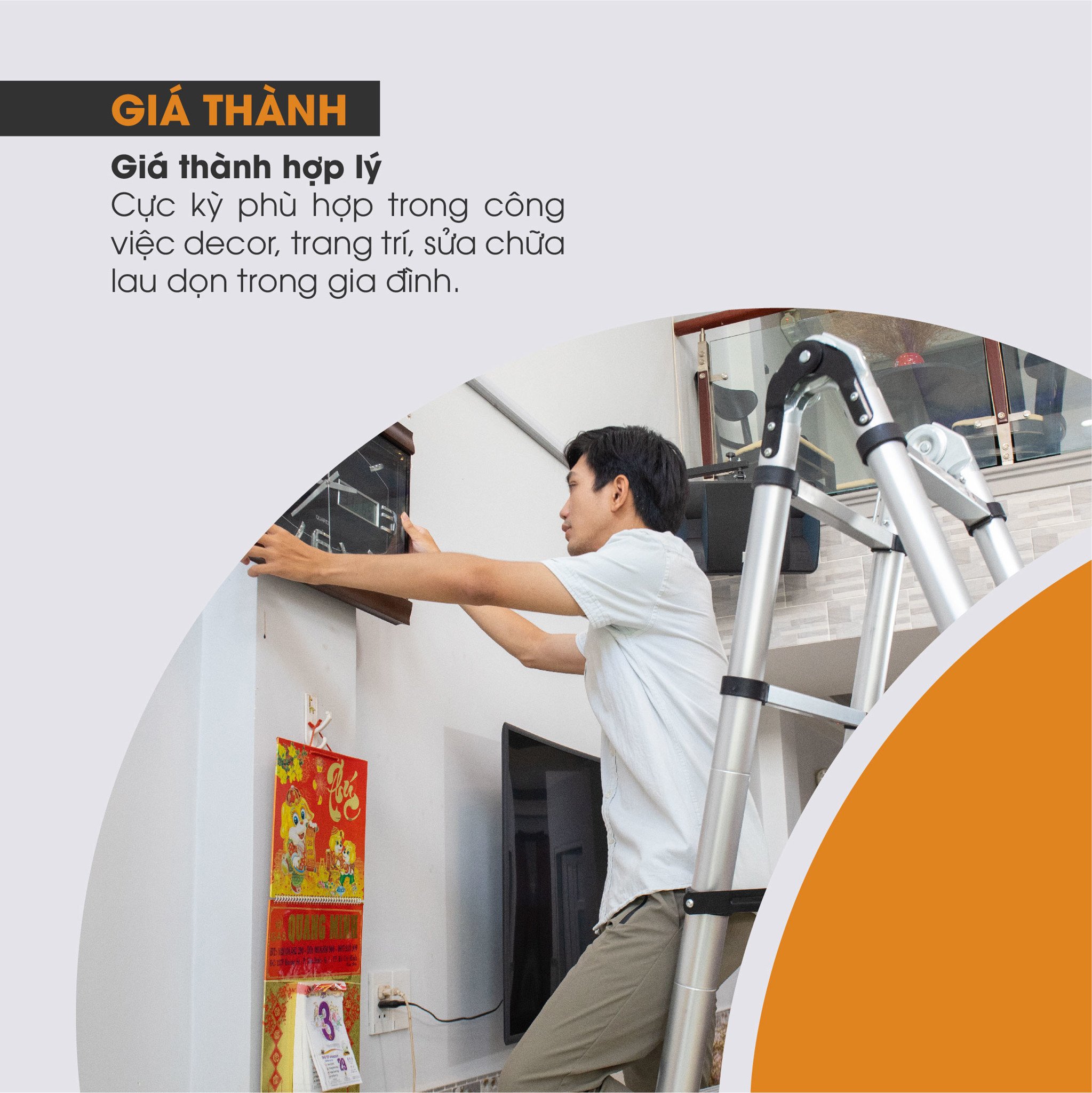 Thang nhôm rút đôi chữ A HAKAWA HK-256 20 Giá thành hợp lý phù hợp với mọi đối tượng sử dụng