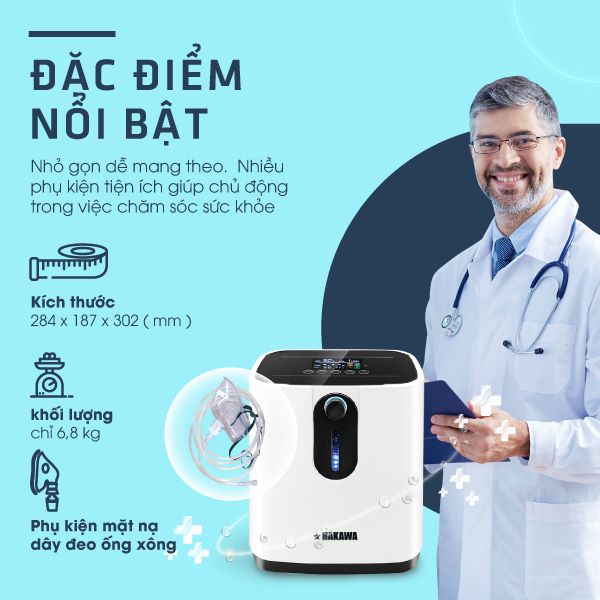 Mua máy xông khí dung kèm tạo oxy có tốt không? 5 Máy tạo oxy kết hợp xông khí dung của Hakawa với nhiều đặc điểm nổi bật vô cùng tiện lợi