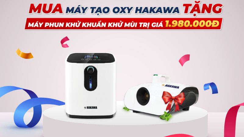 Siêu khuyến mãi tặng máy phun diệt khuẩn khi mua hàng tại Hakawa 4 Mua máy oxy tặng ngay máy phun khử khuẩn