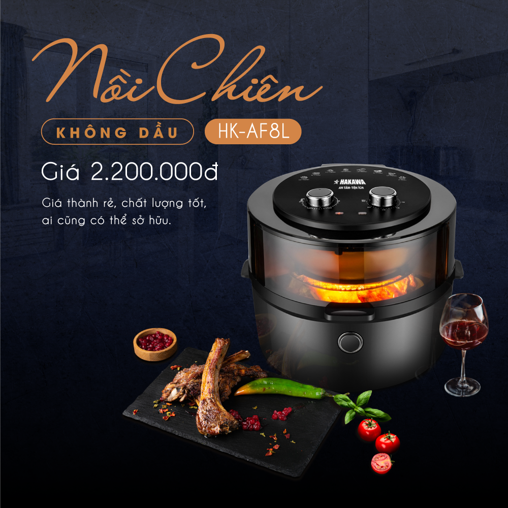 Nồi chiên không dầu 8 lít HAKAWA HK-AF8L 18 Giảm giá cực sốc, giá gốc 2,200,000đ giảm còn 1,100,000đ