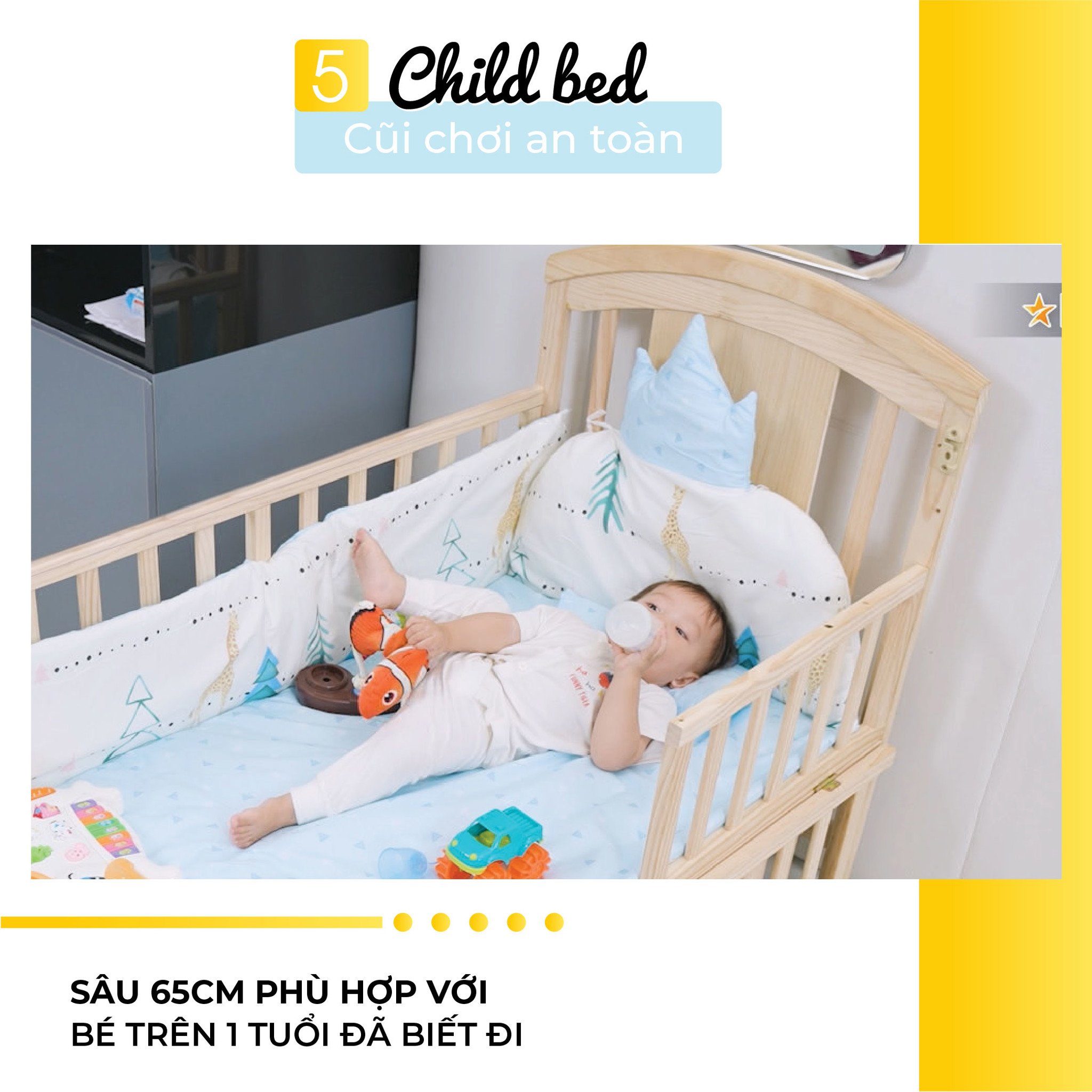 Nôi cũi em bé HAKAWA hoàng gia combo 4 20 Cũi chơi an toàn sâu 65cm phù hợp với bé trên 1 tuổi đã biết đi