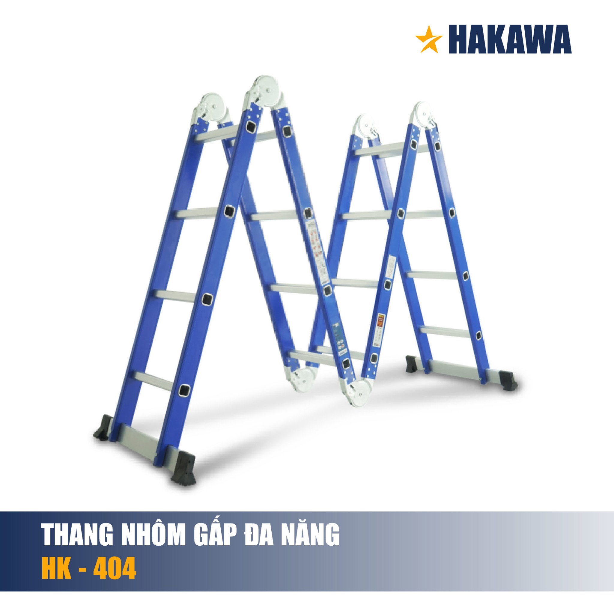Thang nhôm 4 khúc cao cấp HAKAWA HK-404 màu xanh khỏe khoắn