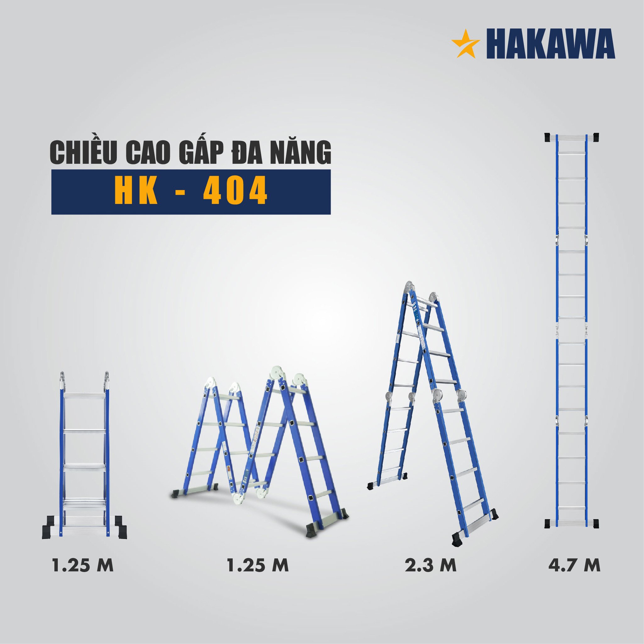 Thang gấp HAKAWA HK-404 giải pháp an toàn cho nhiều công việc trên cao