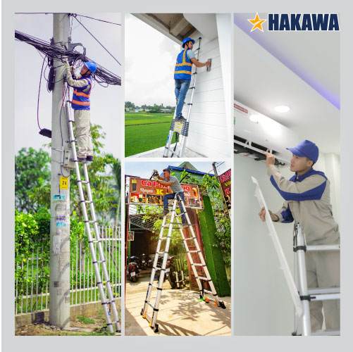 Đại lý thang nhôm rút tại Hải Phòng uy tín chất lượng 3 Thang nhôm rút HAKAWA an toàn tiện lợi cho mọi gia đình Việt