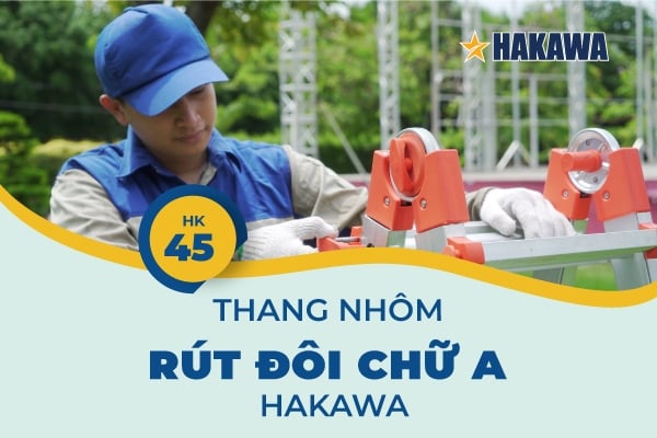 Thang nhôm rút đôi Hakawa HK-45