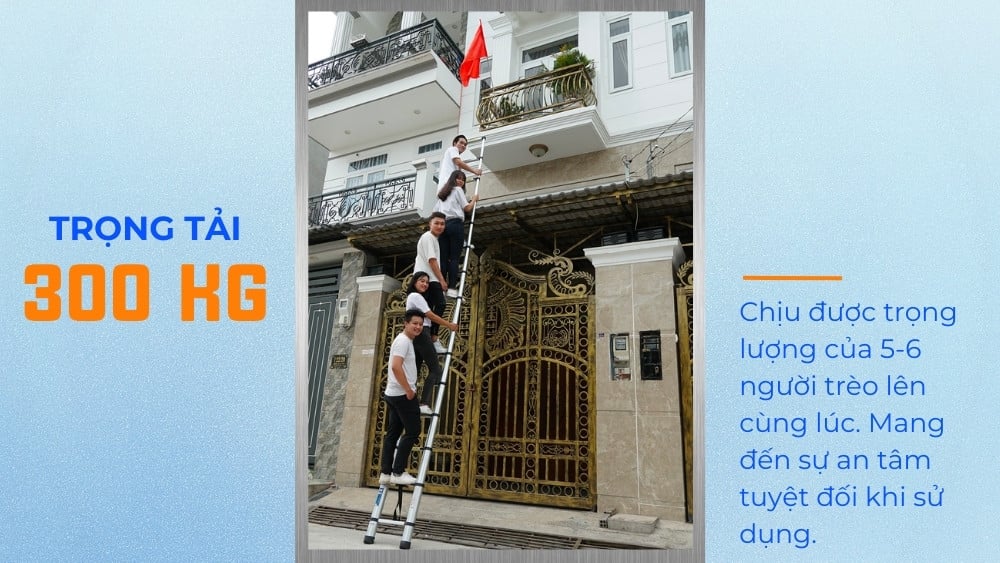 Thang nhôm rút đơn 6m HAKAWA HK-160 15 trọng tải thang nhôm 6m lên tới 300gk