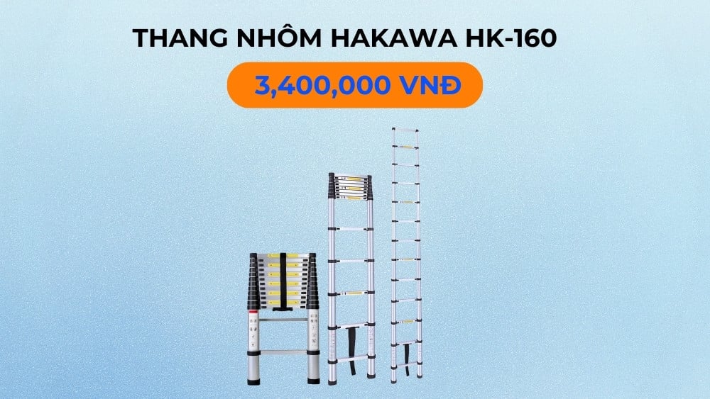 Thang nhôm rút đơn 6m HAKAWA HK-160 19 Giá thành của thang nhôm 6m
