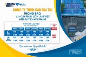 Hakawa Việt Nam cập nhật lịch làm việc đến Quý khách
