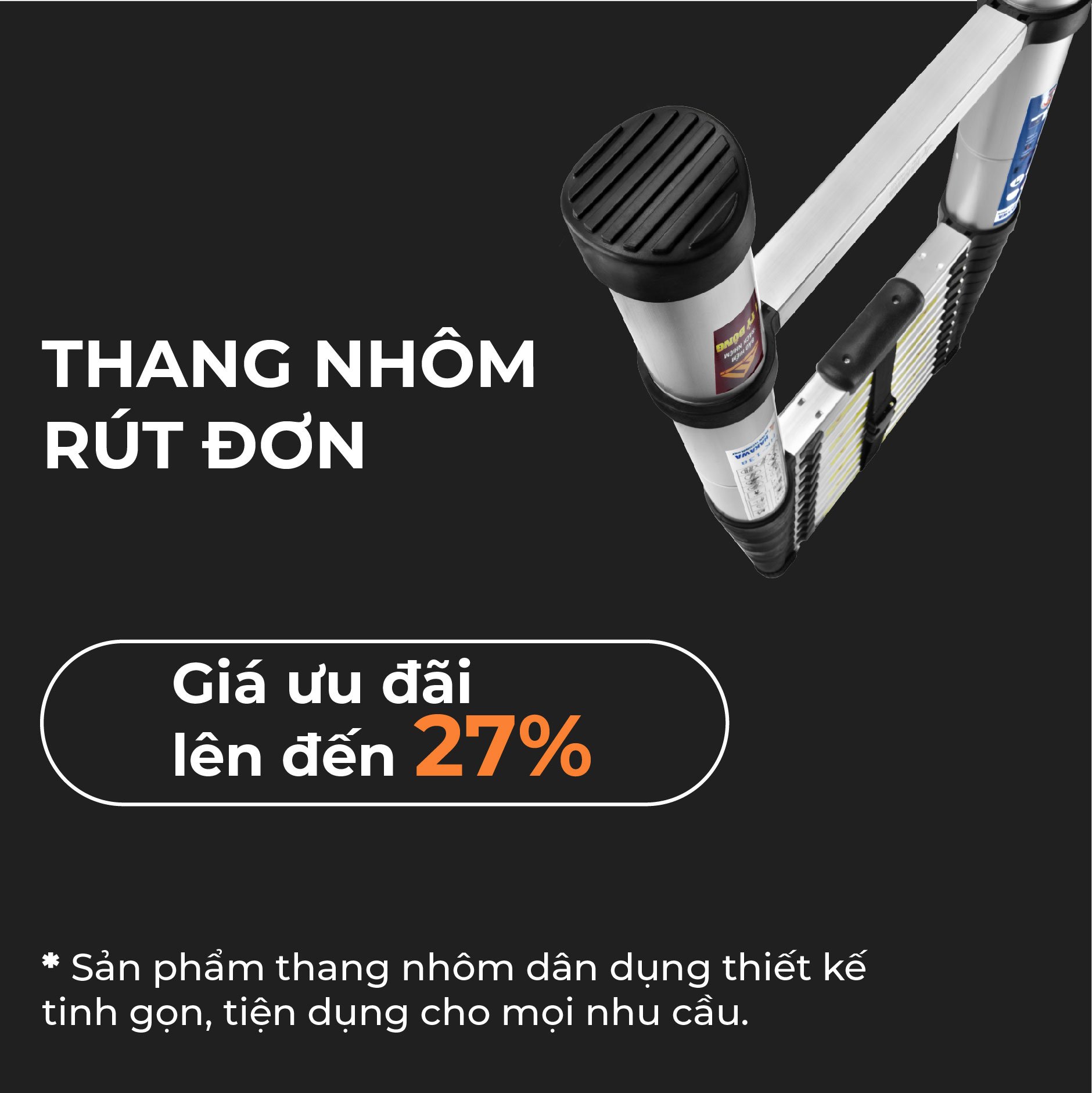 Thang nhôm rút đơn HAKAWA HK-138 13 Thang nhôm rút đơn Hakawa ưu đái giá lên đến 27%