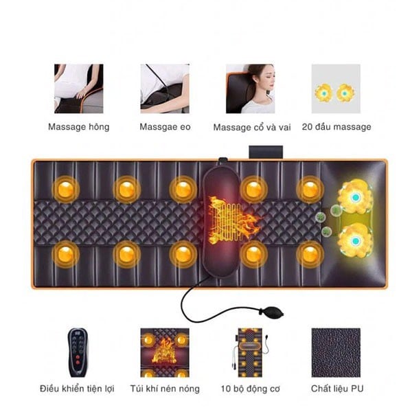 Thảm massage toàn thân HAKAWA HK-D44 13 Thảm massage HK-D44 giúp kích thích tuần hoàn máu, giảm đau nhức và làm dịu các cơn đau cơ