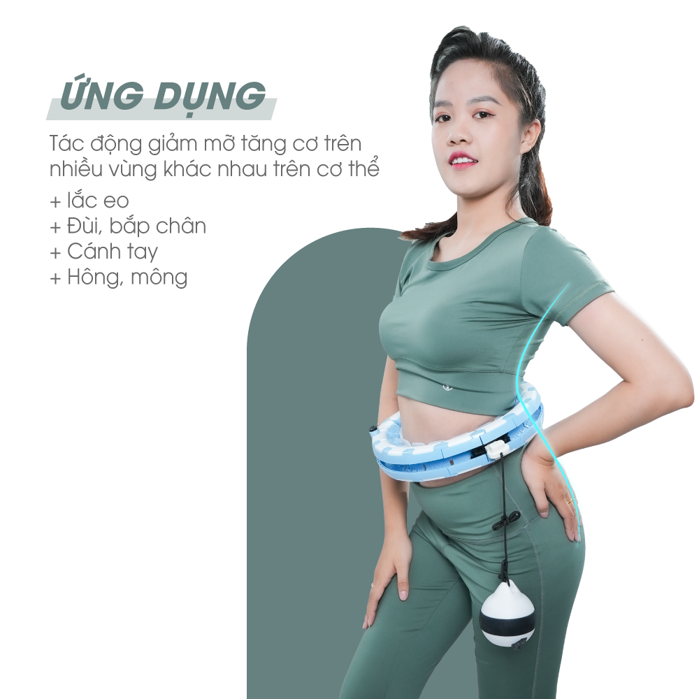 Vòng lắc eo HULA HOOP HAKAWA HK-V56 15 Vòng eo Hula Hoop Hakawa tác động giảm mỡ tăng cơ trên nhiều vùng khác nhau trên cơ thể