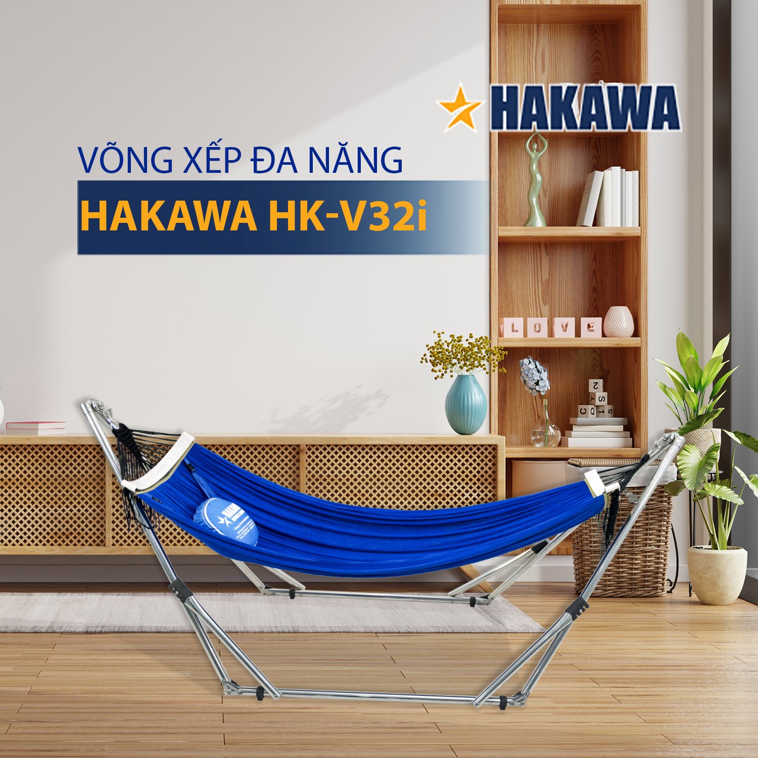 Võng xếp inox 304 chính hãng HAKAWA HK-V32I 8 Võng xếp inox siêu bền siêu đẹp HAKAWA HK-V32I