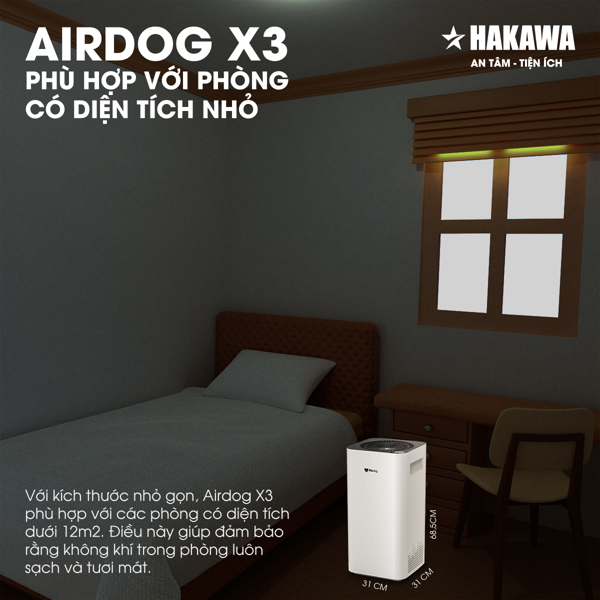 Máy lọc không khí cao cấp AIRDOG X3 15 Airdog X3 phù hợp với phòng có diện tích nhỏ