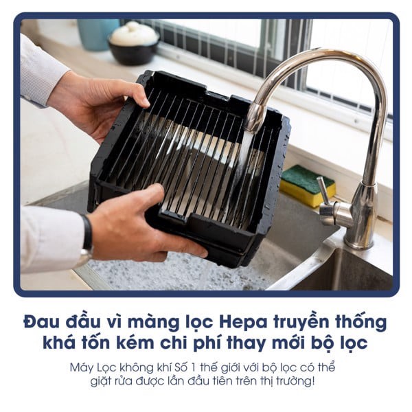 Máy lọc không khí cao cấp AIRDOG X5 22 Bộ lọc không cần thay thế, rửa được bằng nước và sử dụng lại như mới
