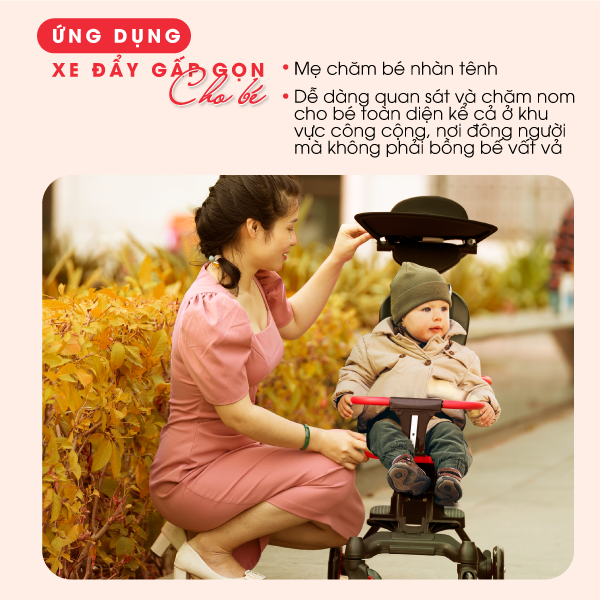 Xe đẩy gấp gọn cho bé HAKAWA HK-B07 16 Xe đẩy em bé hỗ trợ mẹ chăm nom và quan sát con toàn diện, đảm bảo được an toàn cho trẻ và hạn chế vất vả không cần thiết cho mẹ