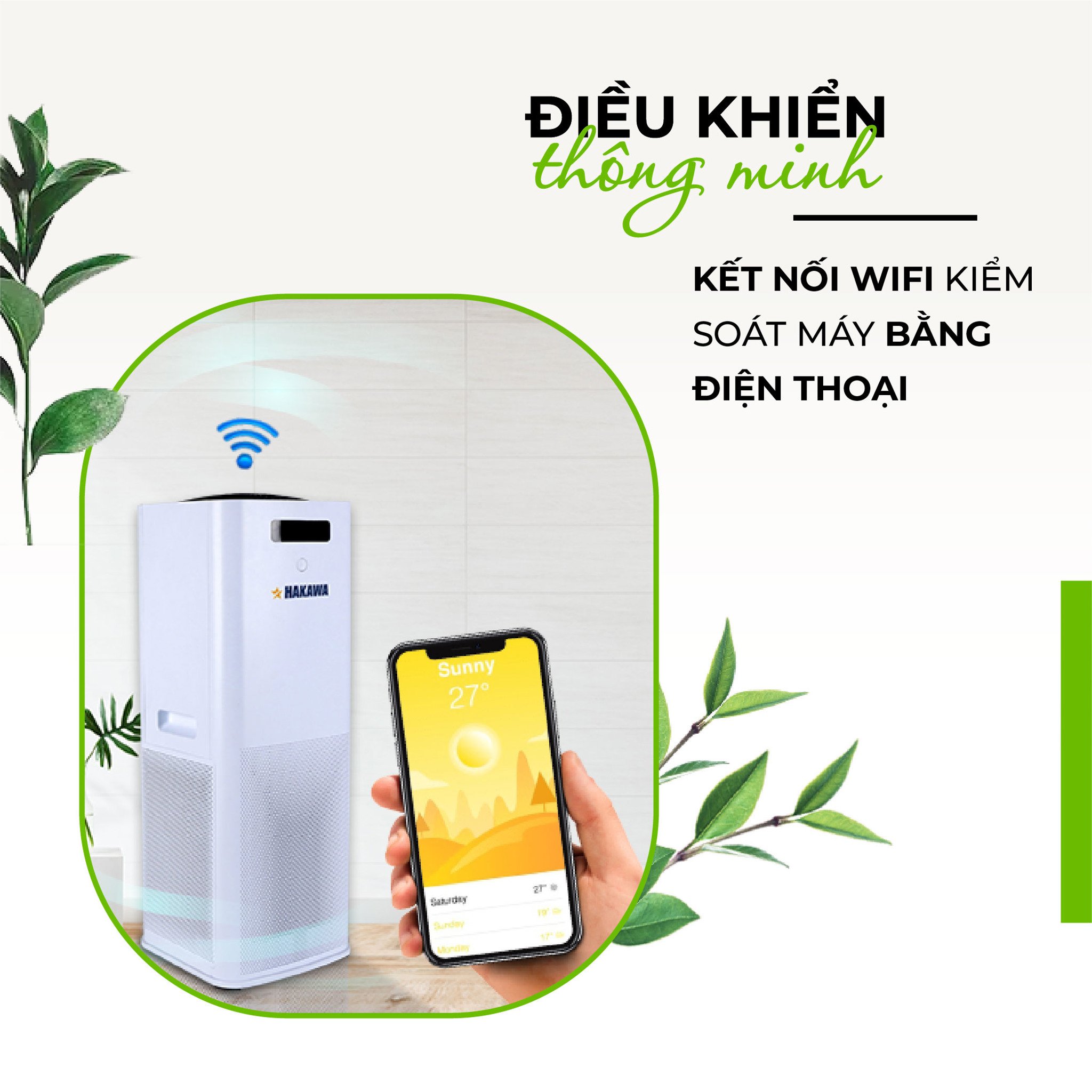 Máy lọc không khí HAKAWA HK-K3 17 Hệ thống điệu khiển K3 thông minh, kết nối wifi kiểm soát máy bằng điện thoại từ xa