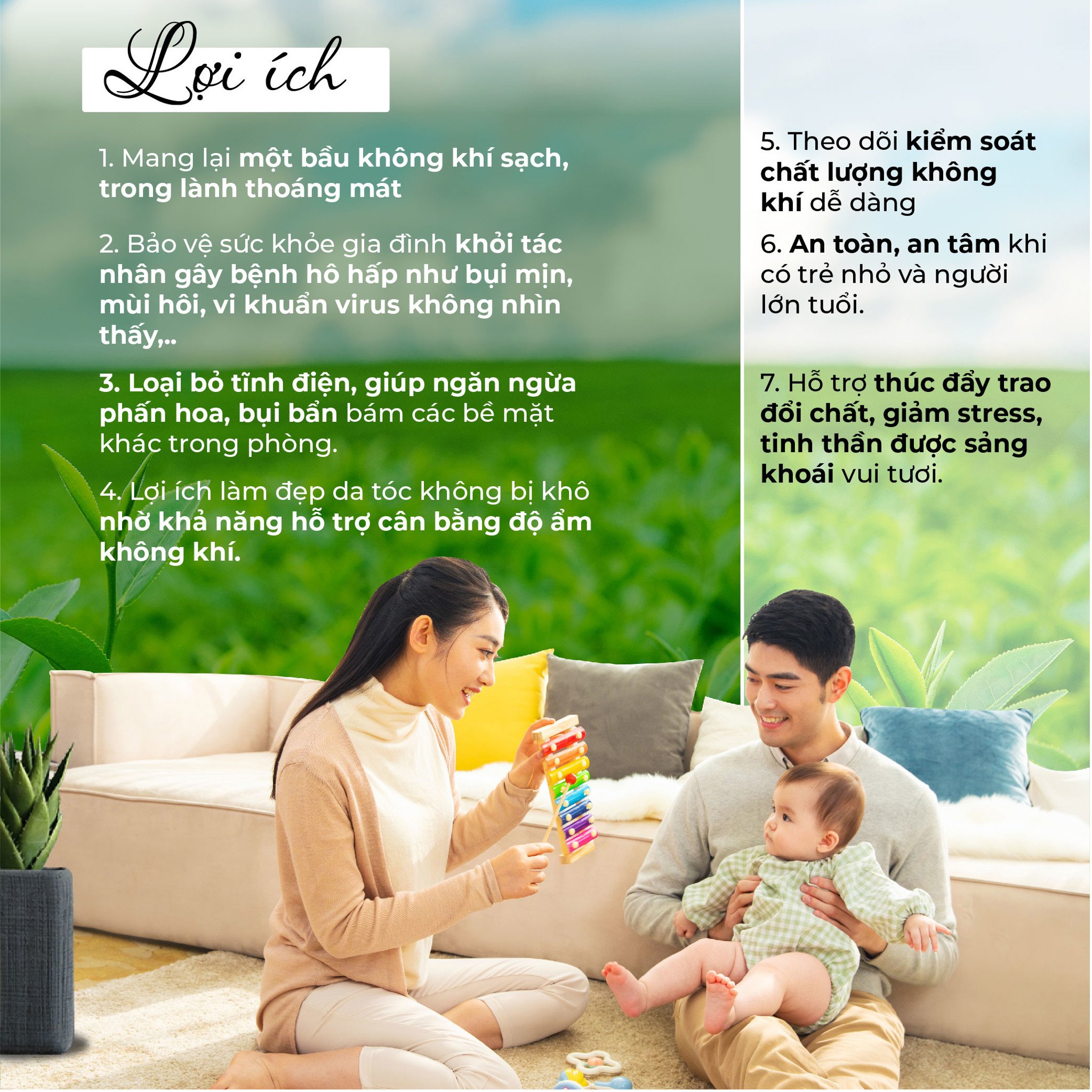 Máy lọc không khí HAKAWA HK-K3 22 Máy lọc không khí K3 mang đến 7 lợi ích phục vụ cuộc sống của chúng ta