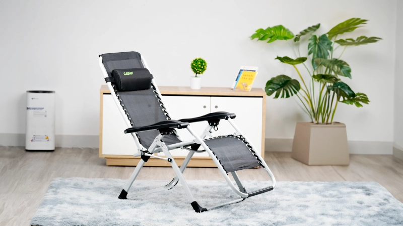 Ghế xếp thư giãn Cadati C-03 màu đen 6 Chất liệu ghế xếp thư giãn Cadati màu đen