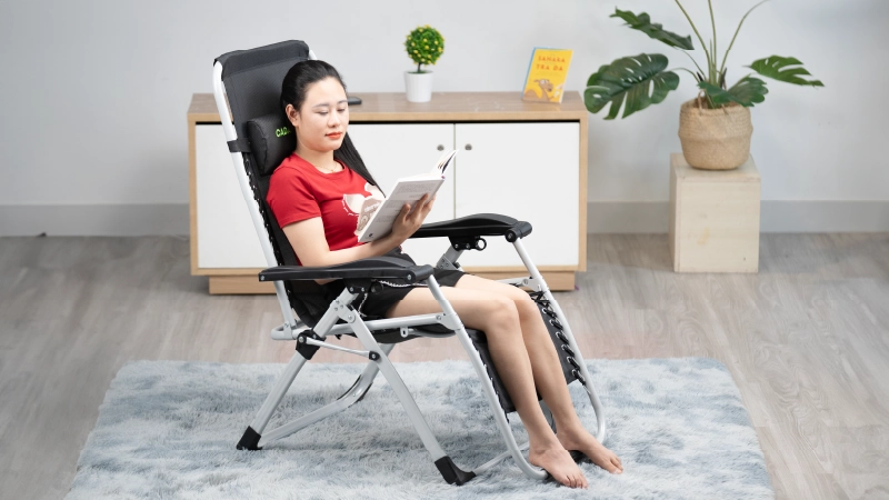 Ghế xếp thư giãn Cadati C-03 màu đen 9 Thư giãn giảm đau, cải thiện sức khỏe
