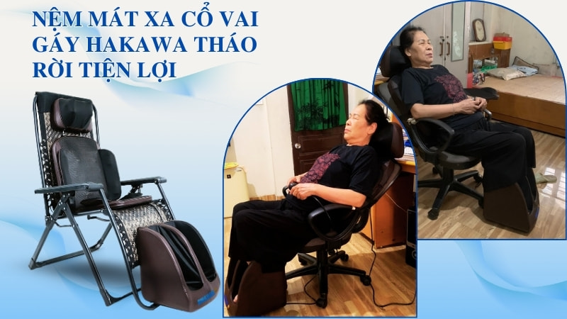 Massage cổ vai gáy: Tác dụng, khuyến cáo và hướng dẫn massage 18 Nệm mát xa cổ vai gáy Hakawa tháo rời tiện lợi