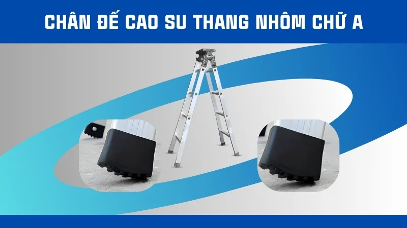 Chân đế cao su thang rút các loại thang chữ a, đơn, ghế 18 Chân đế cao su thang nhôm chữ A