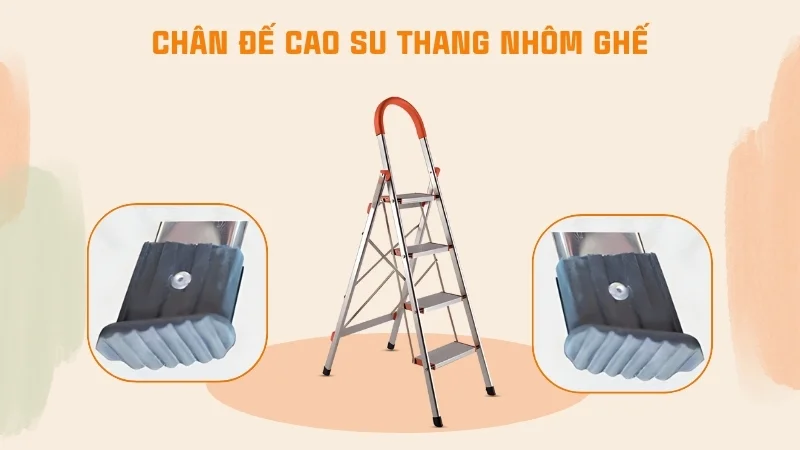 Chân đế cao su thang rút các loại thang chữ a, đơn, ghế 19 Chân đế cao su thang nhôm ghế