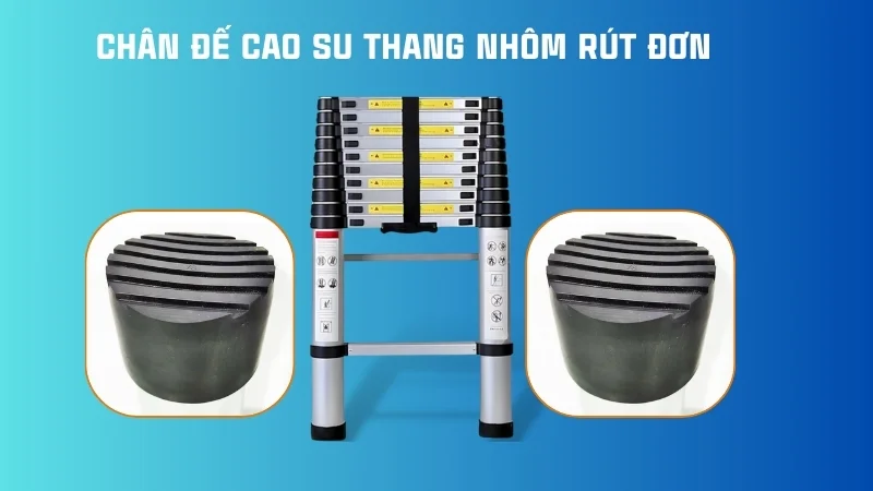 Chân đế cao su thang rút các loại thang chữ a, đơn, ghế 17 Chân đế cao su thang nhôm rút đơn